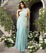 Mint Green Drape Saree