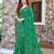 Teal Printed Georgette Saree With Border