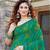 Teal Printed Georgette Saree With Border