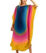 JSDC Prism Rainbow Style Multicolor Printed Casual Wear Ladies Kaftan Top