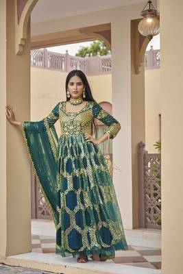 Green Sequence Gown  2