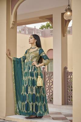 Green Sequence Gown  3