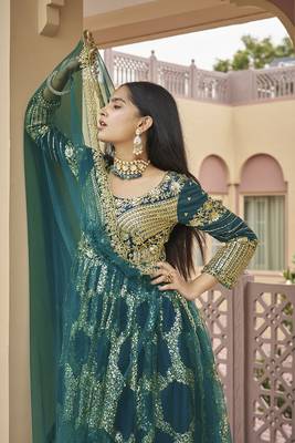 Green Sequence Gown  4