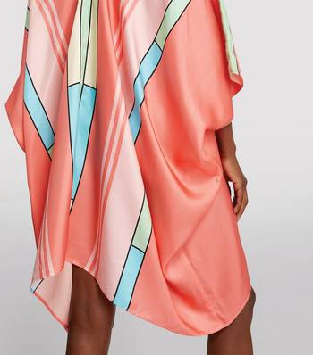 JSDC V-Neck Style Modern Silk Printed Belt Style Short Beach Wear Kaftan (Free Size) 5