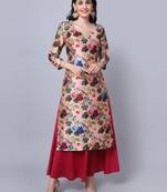 Peach Wine Floral Floorlength
