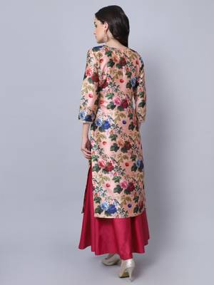 Peach Wine Floral Floorlength 2
