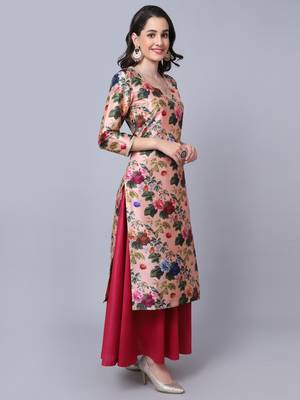 Peach Wine Floral Floorlength 3