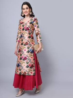 Peach Wine Floral Floorlength 5