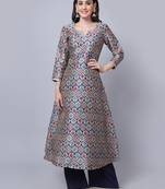 Breezy Blue Moroccon Printed Kurti with Palazzo