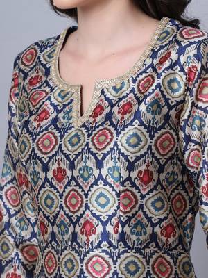 Breezy Blue Moroccon Printed Kurti with Palazzo 4