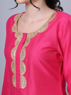 Candy Pink Short Kurti with Flared Palazzo 4
