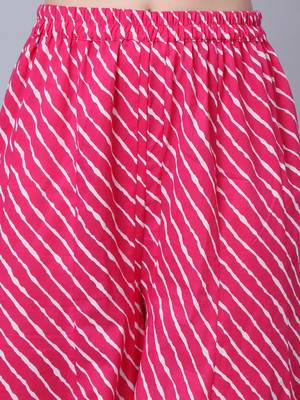 Candy Pink Short Kurti with Flared Palazzo 5