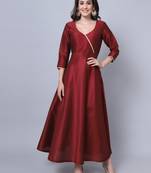 Magical Maroon Silk Floorlength