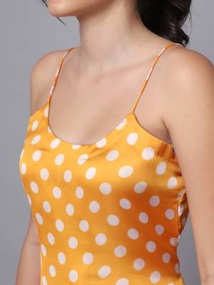 Yellow Polka Strapped Kurti with Gathered Palazzo 4