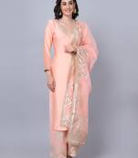Peach Shine Gota Kurti with Gota Palazzo and Dupatta