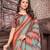 Pastel Red Patterned Chiffon Digital Print And Designer Saree