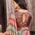 Pastel Red Patterned Chiffon Digital Print And Designer Saree