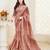Dirty Pink Patterned Georgette Printed Saree With Fancy Border