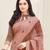 Dirty Pink Patterned Georgette Printed Saree With Fancy Border