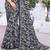 Dark Grey Printed Chiffon Saree With Fancy Border