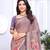Light Mauve Printed Chiffon Saree With Fancy Border