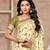 Cream Digital Print Criva Crepe Saree