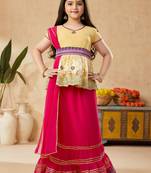 Pink embroidered net stitched lehenga