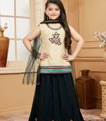 Black embroidered georgette stitched lehenga