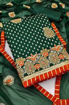 Green embroidered chanderi salwar