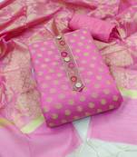 Pink embroidered jacquard salwar