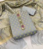 Grey embroidered jacquard salwar