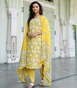 Yellow Cotton Kurta Suit set