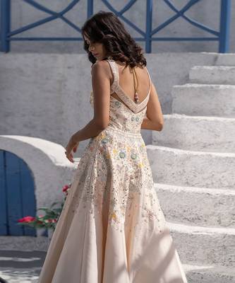 Floral handcrafted Anarkali With Gown 5