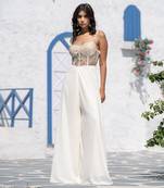 Floral Handcrafted Corset Strap Jumpsuit