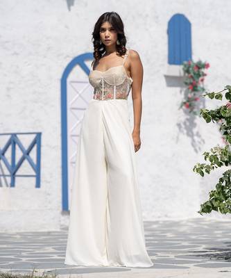 Floral Handcrafted Corset Strap Jumpsuit 2