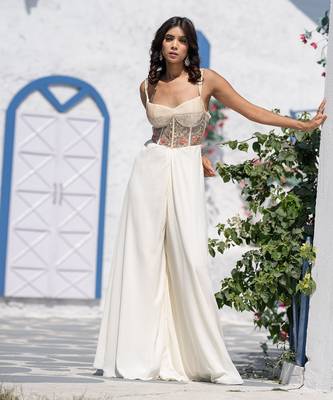 Floral Handcrafted Corset Strap Jumpsuit 3