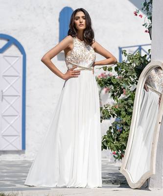 Cross Back Drape Gown 1