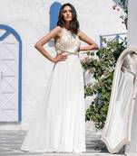 Cross Back Drape Gown