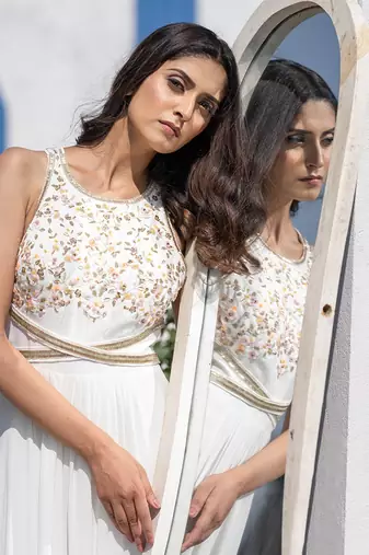 Cross Back Drape Gown