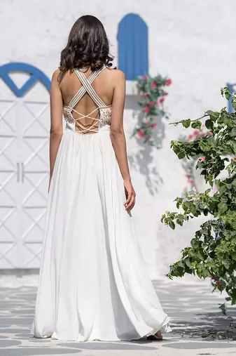 Cross Back Drape Gown