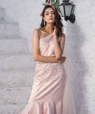 Mermaid One Shoulder Drape Gown  2