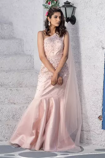 Mermaid One Shoulder Drape Gown 