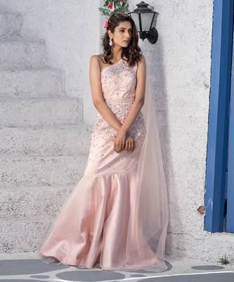 Mermaid One Shoulder Drape Gown  5