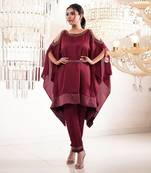 Scarlet Maroon Kaftan Set