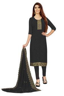 Black embroidered georgette salwar