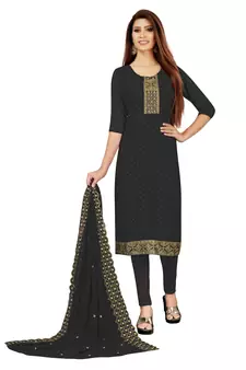 Black embroidered georgette salwar