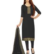 Black embroidered georgette salwar