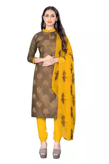 Beige embroidered cotton salwar