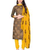 Beige embroidered cotton salwar
