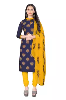 Blue embroidered cotton salwar
